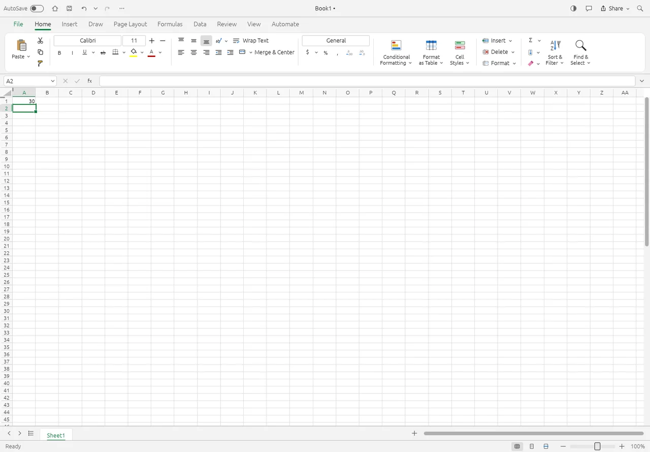 GridCraft mit der Formel =SUM(10,20) und dem Ergebnis 30 in A1.